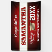 Red and Gold Graduation Party 横断幕 (縦)