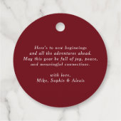 Red and Gold Happy New Year Calligraphy Wreath フェイバータグ (裏面)