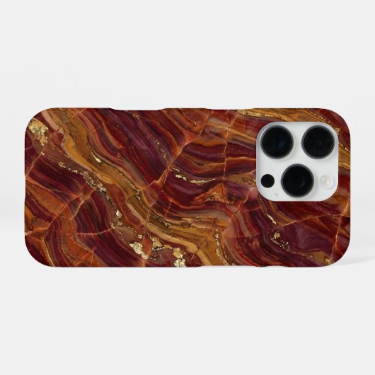 red and gold marble iPhoneケース (裏面横)