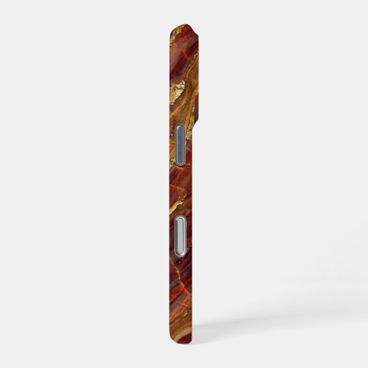 red and gold marble iPhoneケース (右側面)