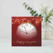 Red and Gold New Year’s Card with Midnight Clock シーズンカード (スタンド正面)