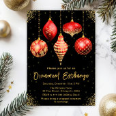 Red and Gold Ornament Exchange Party 招待状