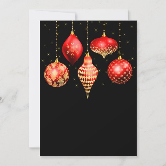 Red and Gold Ornament Exchange Party 招待状 (裏面)