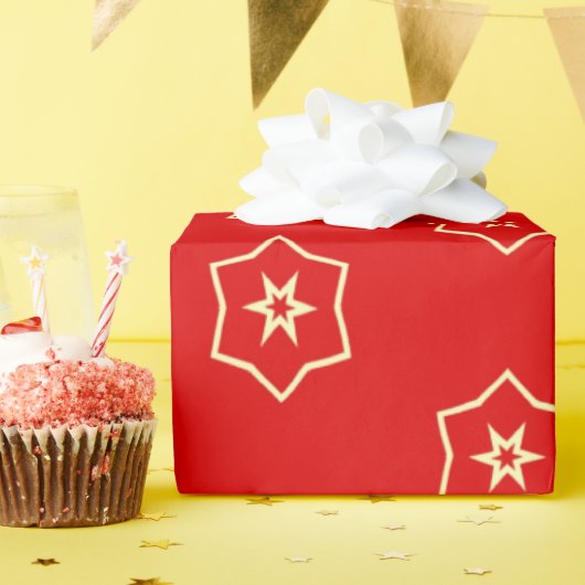 Red and Gold Ornamental Design ラッピングペーパー (誕生日パーティー)