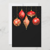 Red and Gold Ornaments Christmas Party 招待状 (裏面)
