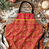 Red and Gold Personalized エプロン