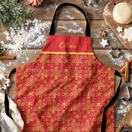 Red and Gold Personalized エプロン