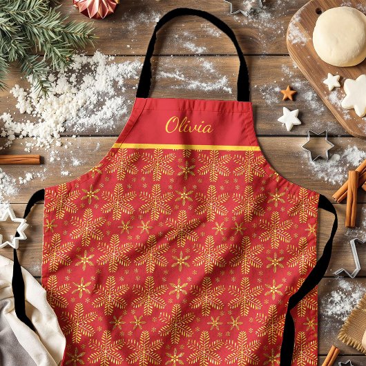 Red and Gold Personalized エプロン