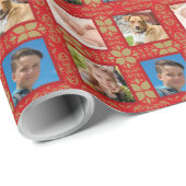 Red and Gold Photo Holiday ラッピングペーパー (ロールコーナー)