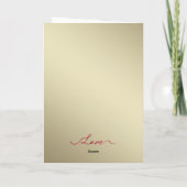 Red and Gold Rose Heart I Love You  カード (裏面)