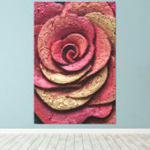 Red and Gold Rose Texture Abstract Wall Art キャンバスプリント (インサイチュ (ウッドフロア))