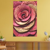 Red and Gold Rose Texture Abstract Wall Art キャンバスプリント (インサイチュ (リビング))