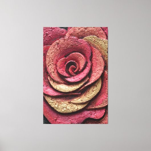 Red and Gold Rose Texture Abstract Wall Art キャンバスプリント (正面)