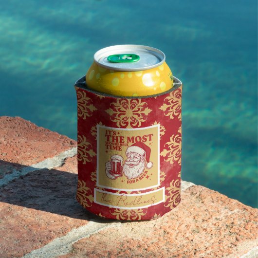 Red and Gold Snowflakes Christmas patterns 缶クーラー (インサイチュ プール)