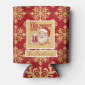 Red and Gold Snowflakes Christmas patterns 缶クーラー (正面)