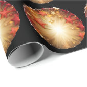 Red And Gold Stars With Bright Energy Burst ラッピングペーパー (ロールコーナー)