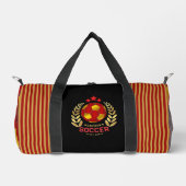 Red And Gold Striped Crest With Ball Pattern Desig ダッフルバッグ (正面)