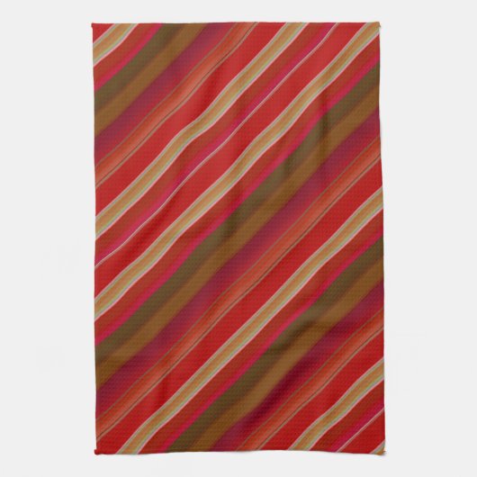 Red and Gold Stripes キッチンタオル (縦)