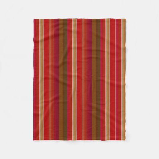 Red and Gold Stripes フリースブランケット (正面)
