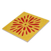 Red and Gold Sun Symbol Art Tile タイル (側面)