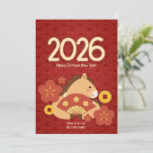 Red and Gold Year of Horse Chinese New Year シーズンカード (スタンド正面)