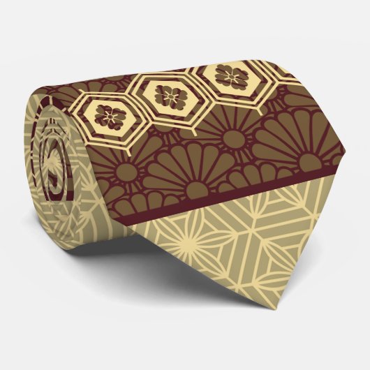 Red and Golden Tortoise Pattern ネクタイ (ロール)