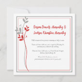 Red and Gray Modern Botanical Reception Only | 招待状 (正面)