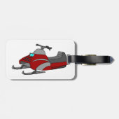Red and Gray Snowmobile ラゲッジタグ (裏面横)