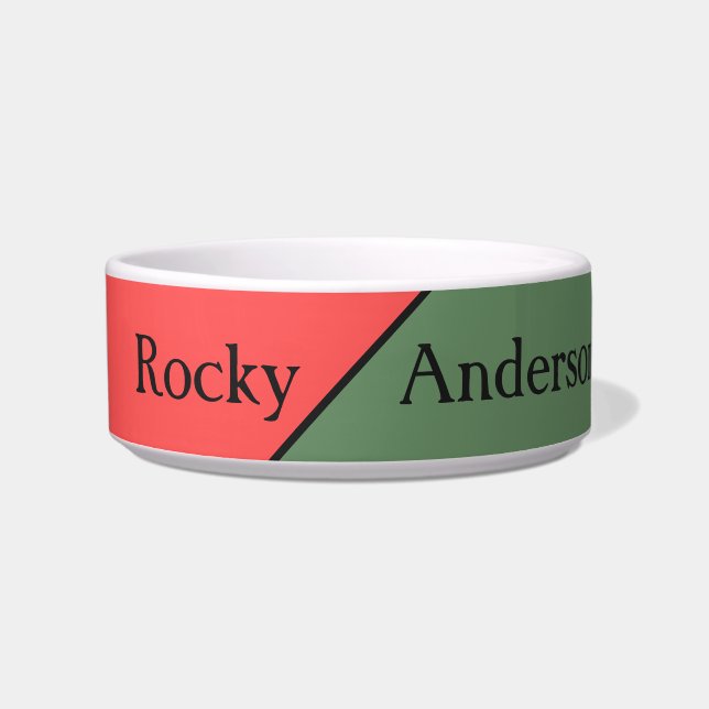 Red and Green 45 Degrees Minimalist ボウル (正面)