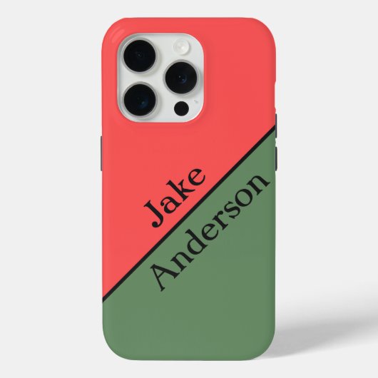 Red and Green 45 Degrees Minimalist Case-Mate iPhoneケース (裏面)