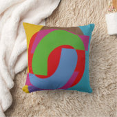 Red and Green Abstract Throw Pillow クッション (ブランケット)