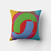 Red and Green Abstract Throw Pillow クッション (裏面)