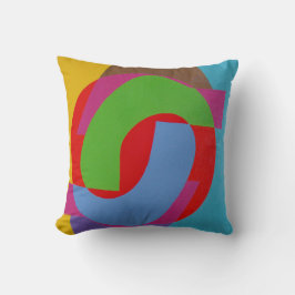 Red and Green Abstract Throw Pillow クッション