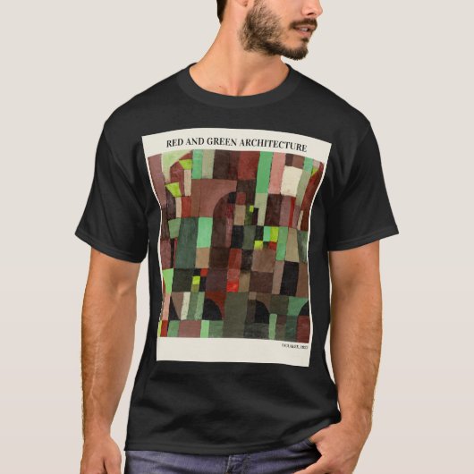RED AND GREEN ARCHITECTURE by Paul Klee,抽象芸術 Tシャツ (正面)