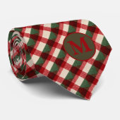 Red and Green Buffalo Plaid Christmas Neck Tie ネクタイ (ロール)