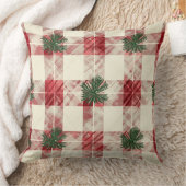 Red and Green Buffalo Plaid Christmas Throw Pillow クッション (ブランケット)