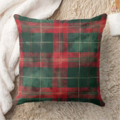 Red and Green Buffalo Plaid Christmas Throw Pillow クッション (ブランケット)