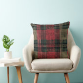 Red and Green Buffalo Plaid Christmas Throw Pillow クッション (椅子)