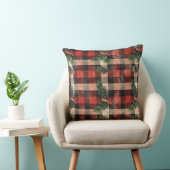 Red and Green Buffalo Plaid Christmas Throw Pillow クッション (椅子)