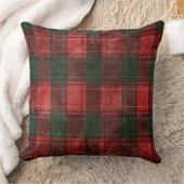 Red and Green Buffalo Plaid Christmas Throw Pillow クッション (ブランケット)