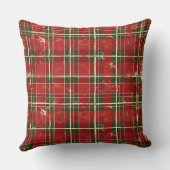 Red and Green Buffalo Plaid Christmas Throw Pillow クッション (裏面)