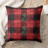 Red and Green Buffalo Plaid Christmas Throw Pillow クッション (ブランケット)