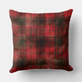 Red and Green Buffalo Plaid Christmas Throw Pillow クッション (裏面)