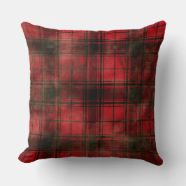 Red and Green Buffalo Plaid Christmas Throw Pillow クッション
