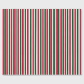 Red and Green Candy Cane Christmas Stripes  ラッピングペーパー (フラット)