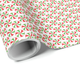 Red and Green Candy Cane Christmas Wrapping Paper ラッピングペーパー