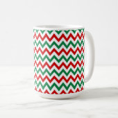 Red and Green Christmas Chevron Coffee Cup Mug コーヒーマグカップ (正面右)