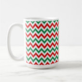 Red and Green Christmas Chevron Coffee Cup Mug コーヒーマグカップ (左)