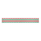 Red and Green Christmas Chevron Printed Ribbon グログランリボン (正面)
