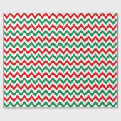 Red and Green Christmas Chevron Wrapping Paper ラッピングペーパー (フラット)